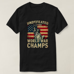 Zweimaliger ungeschlagener Weltkrieg-Champion-Vete T-Shirt