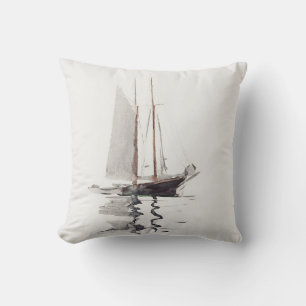 Zweimast-Schoner mit Dory von Winslow Homer Kissen