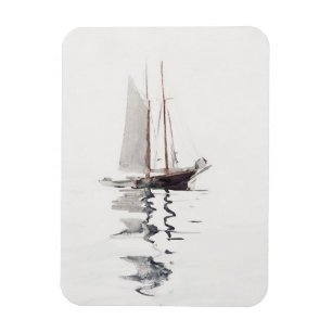 Zweimast-Schoner mit Dory von Winslow Homer Magnet