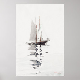 Zweimast-Schoner mit Dory   Winslow Homer Poster