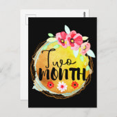 Zweimonatiges Baby-Meilenstein-Etikett Postkarte (Vorne/Hinten)