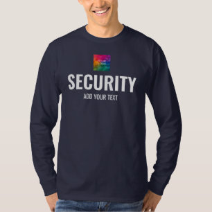 Zweiseitig bedruckte Mens Long Sleeve Security Nav T-Shirt