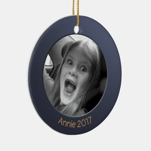 Zweiseitig Blau 2 x Benutzerdefiniertes Foto und T Keramikornament (Rechts)