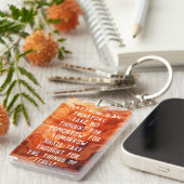 Zweiseitig Christlich Inspiriert Artful Orange Schlüsselanhänger (Vorderseite rechts)