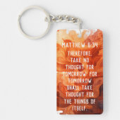 Zweiseitig Christlich Inspiriert Artful Orange Schlüsselanhänger (Vorderseite)