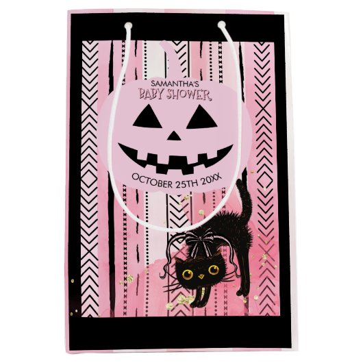 Zweiseitig "Flüchtige Blick a Boo" Babydusche Mittlere Geschenktüte (Vorderseite)