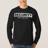 Zweiseitig Print Long Sleeve Mens Security Black T-Shirt (Vorderseite)