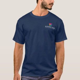 Zweiseitig Print Navy Blue Mens Moderne Arbeit T-Shirt