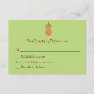 Zweiseitige Ananas-Hochzeit RSVP Karte
