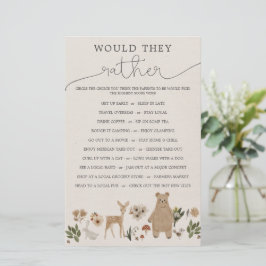 Zweiseitige Baby-Duschspiele Boho Woodland