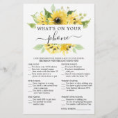 Zweiseitige Brautparty-Spiele Sonnenblume (Vorderseite)