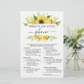 Zweiseitige Brautparty-Spiele Sonnenblume (Stehend Vorderseite)