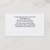 Zweiseitige Dental Office-Visitenkarten Visitenkarte (Rückseite)