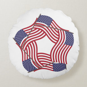Zweiseitige Designs mit patriotischer amerikanisch Rundes Kissen