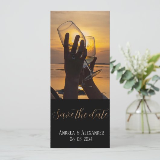 Zweiseitige Foto-Save the Date-Karte Save The Date (Stehend Vorderseite)