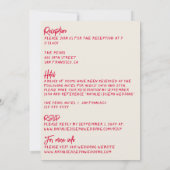 Zweiseitige handgeschriebene, farbenfrohe moderne einladung (Rückseite)