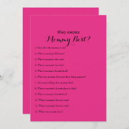 Zweiseitige Hot-Pink-Babyduschspiele Einladung