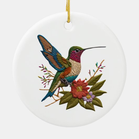 Zweiseitige Kolibris Keramik Ornament (Hinten)