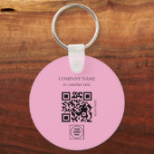 Zweiseitige Logo-QR-Code-Blush-Pink-Schlüsselanhän Schlüsselanhänger (Rückseite)