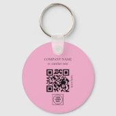 Zweiseitige Logo-QR-Code-Blush-Pink-Schlüsselanhän Schlüsselanhänger (Rückseite)