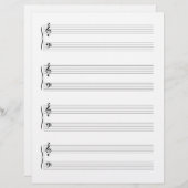 Zweiseitige Musikhandschrift für Großgestelle Briefbogen (Vorne/Hinten)