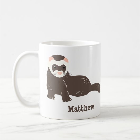 Zweiseitige Personalisierte Besitzer von Frettchen Kaffeetasse (Links)