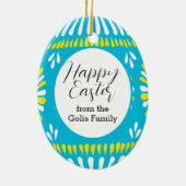 Zweiseitige Personalisierte Osterfeier Keramik Ornament (Hinten)