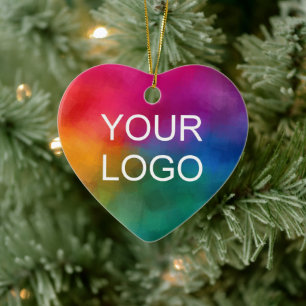 Zweiseitige Printing-Business-Logos - Herz Keramik Ornament
