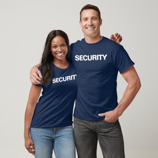 Zweiseitige Printmedien-Menne Unisex Security Navy T-Shirt (Unisex)