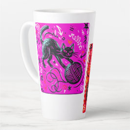 Zweiseitige rosa Katze Milchtasse