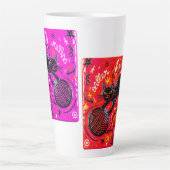 Zweiseitige rosa Katze Milchtasse (Vorderseite)