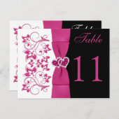 Zweiseitige, rosa, weiße, schwarze Tischnummer (Vorne/Hinten)