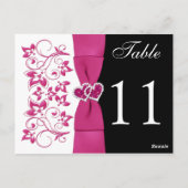 Zweiseitige, rosa, weiße, schwarze Tischnummer (Rückseite)