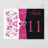 Zweiseitige, rosa, weiße, schwarze Tischnummer (Vorderseite)