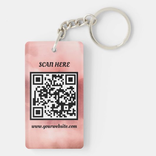 Zweiseitige Rose QR-Code und Firmenlogo Schlüsselanhänger (Rückseite)