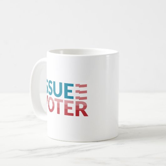 Zweiseitige Tasse für das Flag IssueVoter (Vorderseite Links)