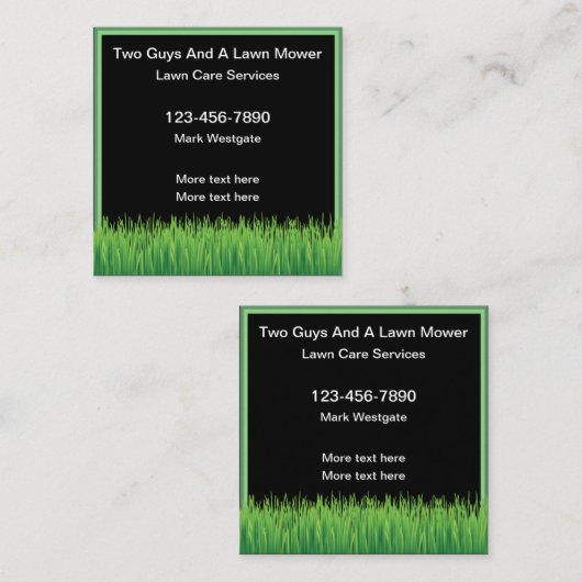 Zweiseitige Visitenkarten für den Rasenservice Quadratische Visitenkarte (Vorne/Hinten)