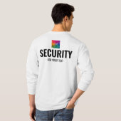 Zweiseitige Vorlage für Mens Long Sleeve Security T-Shirt (Schwarz voll)