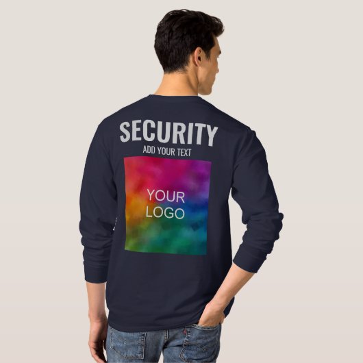 Zweiseitige Vorlage Mens Security Navy Blue T-Shirt (Schwarz voll)