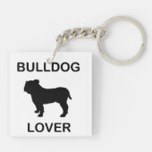zweiseitiger Bulldogge-Rot-Weiß-Pinkel-Cartoon Schlüsselanhänger (Rückseite)