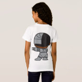 Zweiseitiger Chibi Cyborg T-Shirt (Schwarz voll)