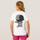 Zweiseitiger Chibi Cyborg T-Shirt (Schwarz voll)