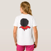 Zweiseitiger Chibi Superman T-Shirt (Schwarz voll)