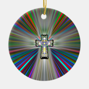 Zweiseitiger CROSS Keramik Ornament