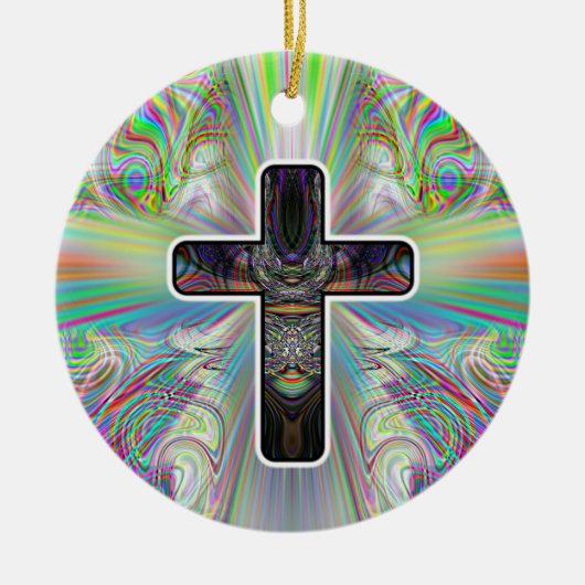 Zweiseitiger CROSS Keramik Ornament (Vorne)