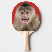 Zweiseitiger Funny Monkey mit Ball in Mund Tischtennis Schläger (Vorderseite)