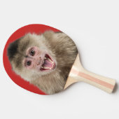 Zweiseitiger Funny Monkey mit Ball in Mund Tischtennis Schläger (Seitenansicht)