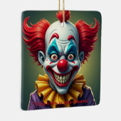Zweiseitiger gruseliger Clown Keramikornament (Rechts)