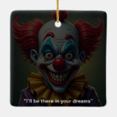 Zweiseitiger gruseliger Clown Keramikornament (Rückseite)