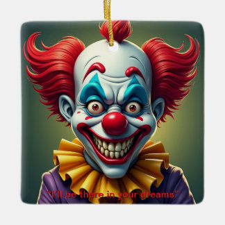 Zweiseitiger gruseliger Clown  Keramikornament